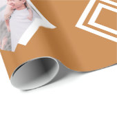 Modern Gold Geometric Foto Weihnachten drucken Geschenkpapier (Rolleneckpunkt)
