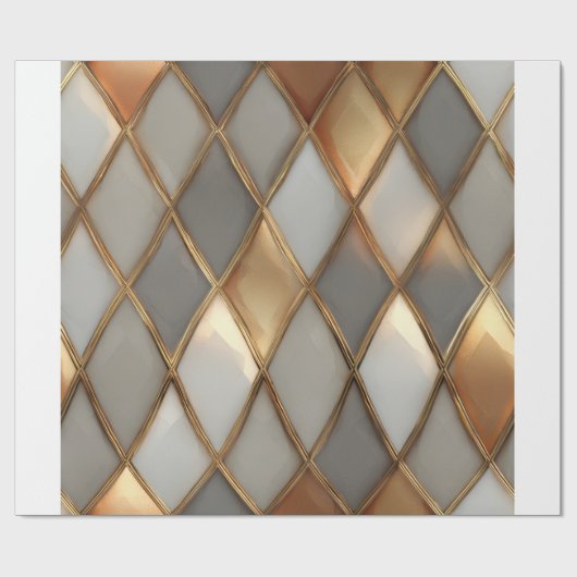 Modern Gold Geometric Luxury Wrapping Paper Geschenkpapier (Flach)