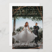 Modern Gold Geometric Wedding Photo Dankeskarte (Vorne/Hinten)