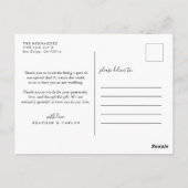 Modern Gold Geometric Wedding Vielen Dank Postkarte (Rückseite)