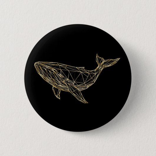 Modern Gold Geometric Whale Button (Vorderseite)