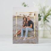 Modern Gold Gerahmte Hochzeitskript Dankeskarte (Stehend Vorderseite)