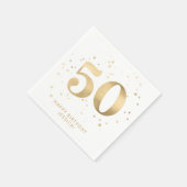 Modern Gold Glitter 50th Fifty Birthday Serviette (Ecke)