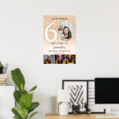 Modern gold glitter 60th Birthday 4 Photo Welcome Poster (Heimbüro)