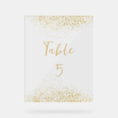 Modern Gold Glitter Acrylic Wedding Table Number Acrylschild (Vorderseite)