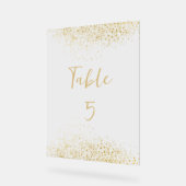 Modern Gold Glitter Acrylic Wedding Table Number Acrylschild (Winkel)