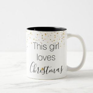 Modern Gold Glitter Dieses Mädchen liebt Weihnacht Zweifarbige Tasse