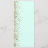 Modern Gold Glitter Mint Green Wedding Menükarte (Rückseite)