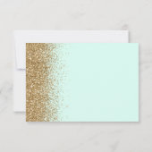 Modern Gold Glitter Mint Green Wedding RSVP Karte (Rückseite)