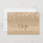 Modern Gold Glitzer Bat Mitzvah<br><div class="desc">Diese elegante und luxuriöse Gold Glitzer Top Bat Mitzvah RSVP Karte ist perfekt für Ihre Feier. Es ist schick und modern, die Schriftart sind sauber und sauber und machen diese RSVP-Karte einzigartig und einzigartig. Es sagt UAWG und hat den Termin für die UAWG auf der Vorderseite und hat die Annahme...</div>