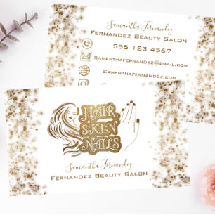 Modern Gold Glitzer Beauty Salon Business Card Visitenkarte