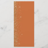 Modern Gold Glitzer Burnt Orange Wedding Menükarte (Rückseite)