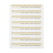 Modern Gold Glitzer Confetti & Name Rundum-Adressaufkleber (Bogen)