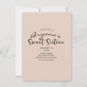 Modern Gold Glitzer Glam Sweet 16 Sechzehn Party Einladung (Vorderseite)