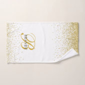 Modern Gold Glitzer Gold Monogram Script Badhandtuch Set (Handtuch)