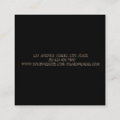 Modern Gold Glitzer Headphone DJ, Confetti Quadratische Visitenkarte (Rückseite)