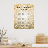 Modern Gold Glitzer Lights Salon Menü Poster (Küche)