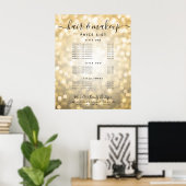 Modern Gold Glitzer Lights Salon Menü Poster (Heimbüro)
