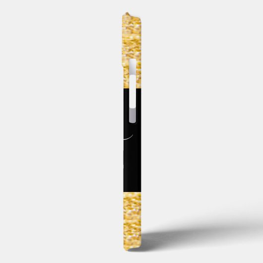 Modern Gold Glitzer Monogram Case-Mate iPhone Ca Hülle (Rückseite / Links)