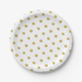 Modern Gold Glitzer Polka Dots Elegant Pappteller (Vorderseite)