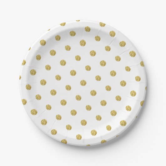 Modern Gold Glitzer Polka Dots Elegant Pappteller (Vorderseite)