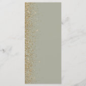 Modern Gold Glitzer Sage Green Wedding Menükarte (Rückseite)