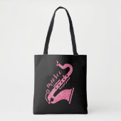 Modern Gold Glitzer Saxophon Music Text Design Tasche (Vorderseite)