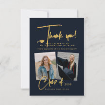 Modern Gold Glitzer Script GRAD Vielen Dank