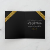 Modern Gold Glitzer Strip Boyfriend Birthday Karte (Innenseite)