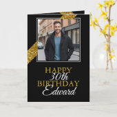 Modern Gold Glitzer Strip Boyfriend Birthday Karte (Gelbe Blume)