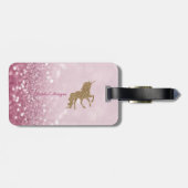Modern Gold Glitzer Unicorn, Glitzer Bokeh Gepäckanhänger (Rückseite horizontal)