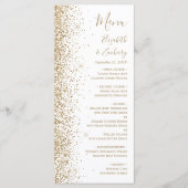 Modern Gold Glitzer White Wedding Menükarte (Vorderseite)