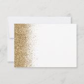 Modern Gold Glitzer White Wedding RSVP Karte (Rückseite)