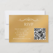 Modern Gold Gradient Custom QR Code Wedding RSVP Karte (Vorderseite)