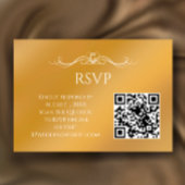 Modern Gold Gradient Custom QR Code Wedding RSVP Karte
