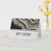 Modern Gold & Grau Agate Geode Gemstone Geburtstag Karte (Gelbe Blume)