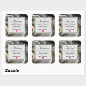 Modern Gold & Gray Agate Geode Gemstone Candle Biz Quadratischer Aufkleber (Blatt)