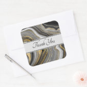 Modern Gold & Gray Agate Geode Gemstone Vielen Dan Quadratischer Aufkleber (Umschlag)