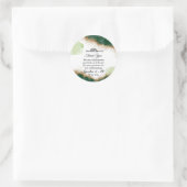 Modern Gold Green Agate Islamische Hochzeit Runder Aufkleber (Tasche)