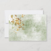 Modern Gold Green Botanical Wedding RSVP Karte (Rückseite)