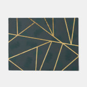 Modern Gold Green Brushstroke Geometric Fußmatte (Vorderseite)