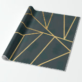 Modern Gold Green Brushstroke Geometric Geschenkpapier (Ungerollt)