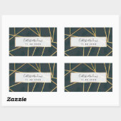 Modern Gold Green Brushstroke Geometric Rechteckiger Aufkleber (Blatt)