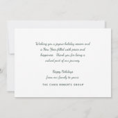 Modern Gold Green Business Christmas Feiertagskarte (Rückseite)