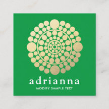 Modern Gold Green Circle Mandala Logo
