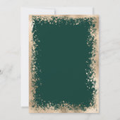 Modern Gold Green Spritzer Glitzer Border Wedding Einladung (Rückseite)