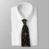 Modern Gold Grid Mens Neck Tie Krawatte (Gebunden)