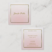 Modern Gold Handgeschriebener Text rosa Vorlage Quadratische Visitenkarte (Vorne/Hinten)