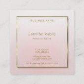 Modern Gold Handgeschriebener Text rosa Vorlage Quadratische Visitenkarte (Rückseite)