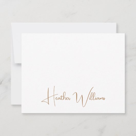 Modern Gold Handwritten Script Name Mitteilungskarte (Vorderseite)